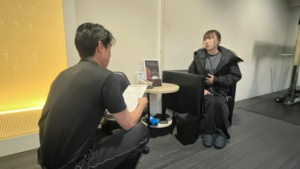 ライザップ銀座店で無料体験を受けた際の様子