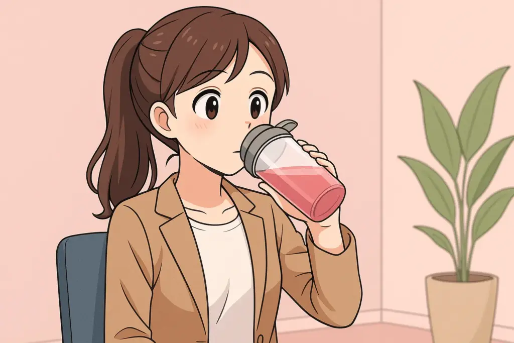 プロテインを少しずつ始めている女性