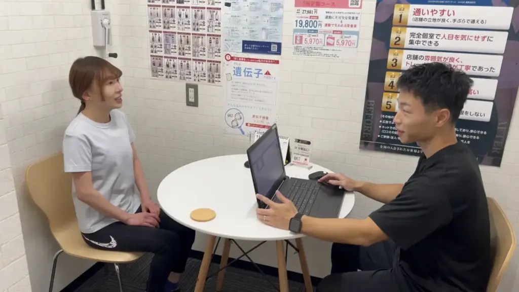 24/7Workout錦糸町四ツ目通店での無料カウンセリングの様子（LYFTOFF編集部RANAが体験）