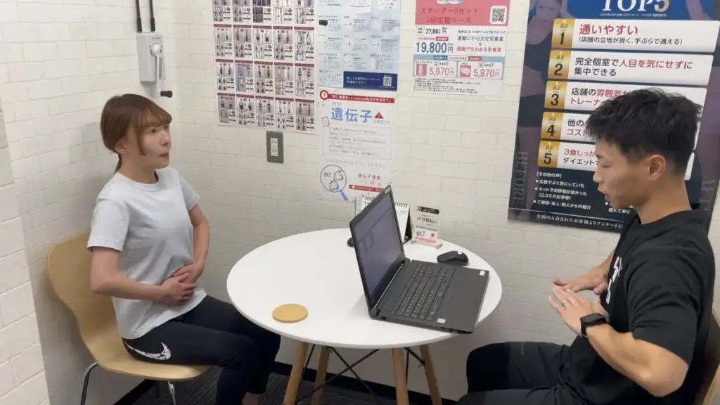 24/7Workout錦糸町四ツ目通店での無料カウンセリングの様子（LYFTOFF編集部RANAが体験）