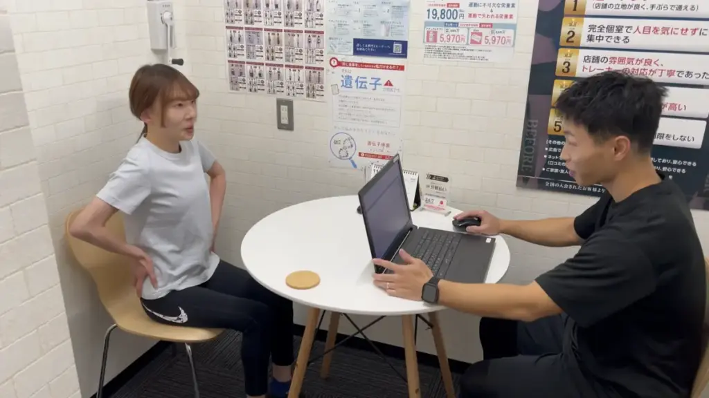 24/7Workout錦糸町四ツ目通店での無料カウンセリングの様子（LYFTOFF編集部RANAが体験）