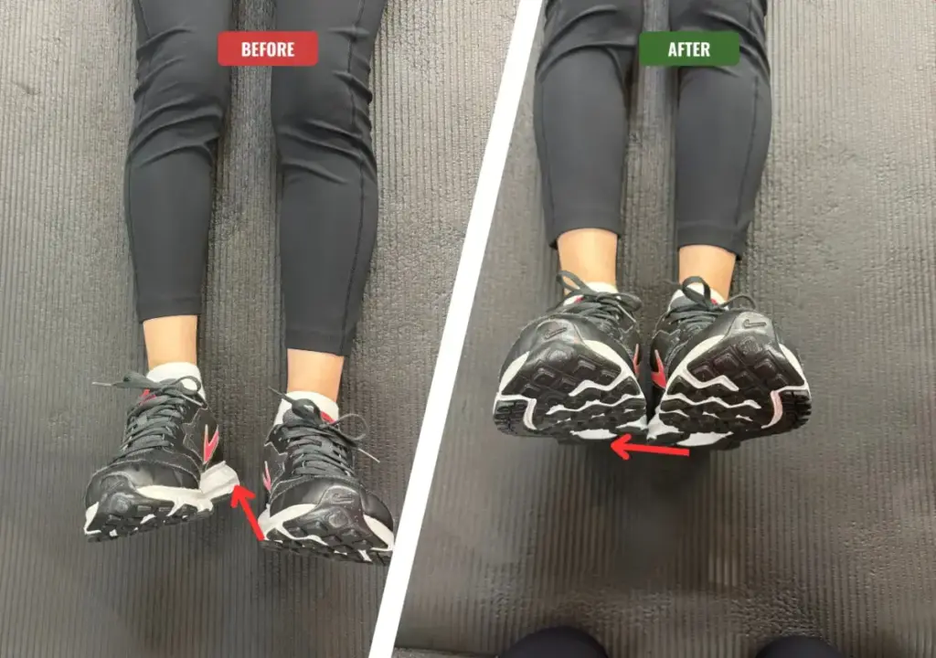 駅前筋肉留学GOで実際に3ヶ月姿勢改善に挑戦した際のビフォーアフター画像(足の長さの左右差の変化)